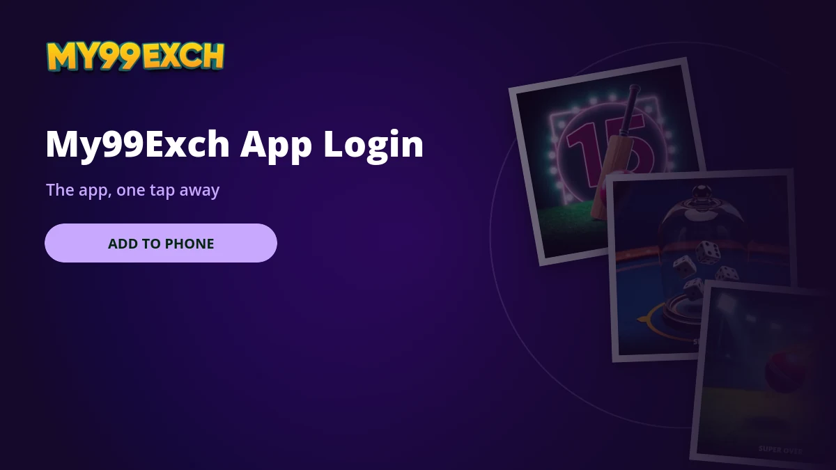 My99Exch app login panel banner with matka and casino tiles
