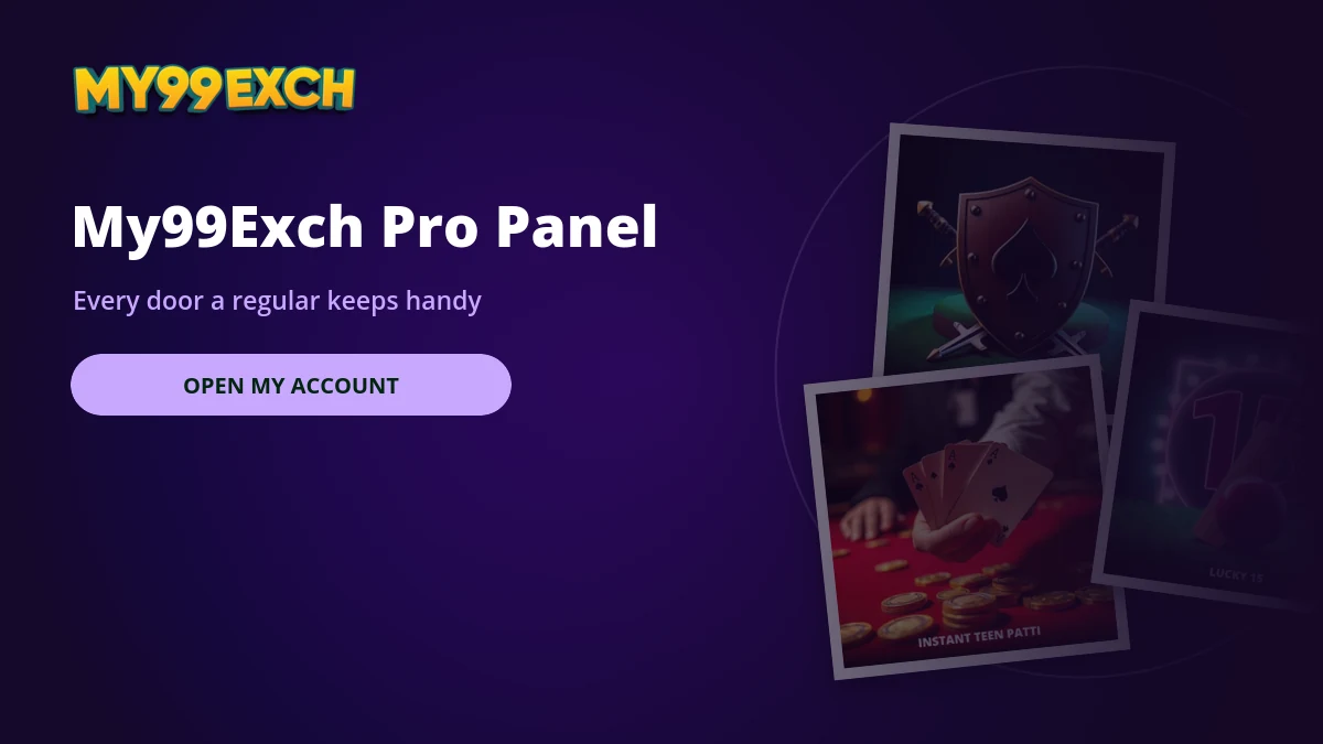 My99Exch login panel banner with casino and cricket game tiles