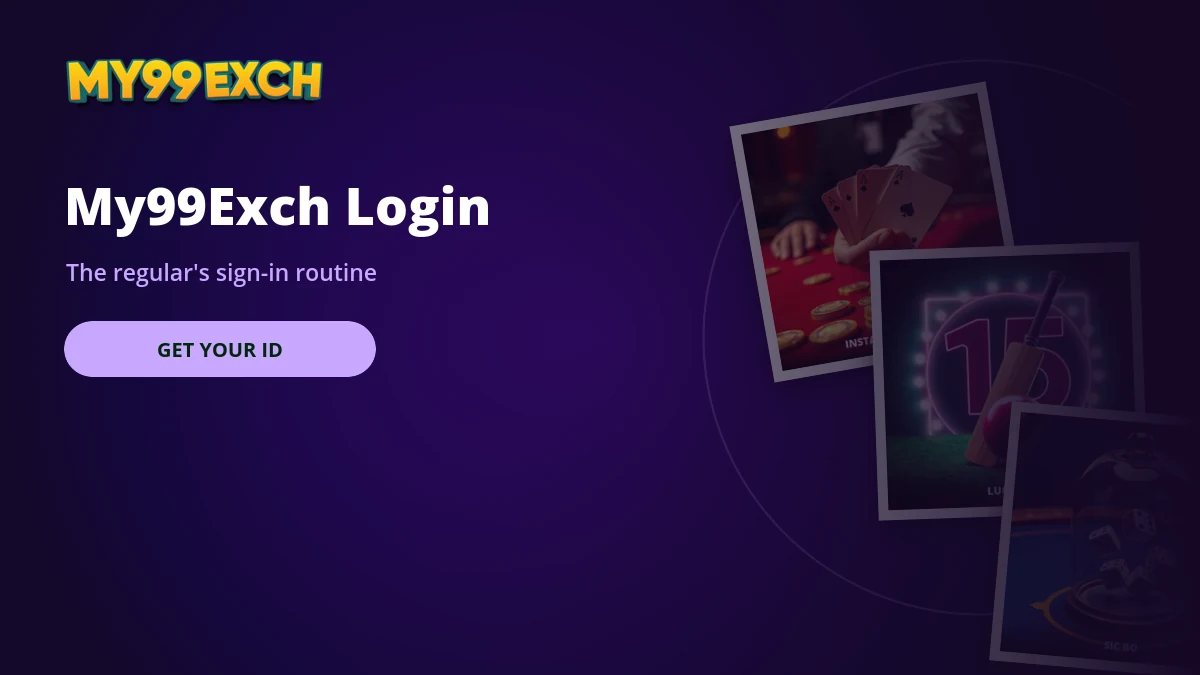 My99Exch login panel banner with card room and roulette tiles